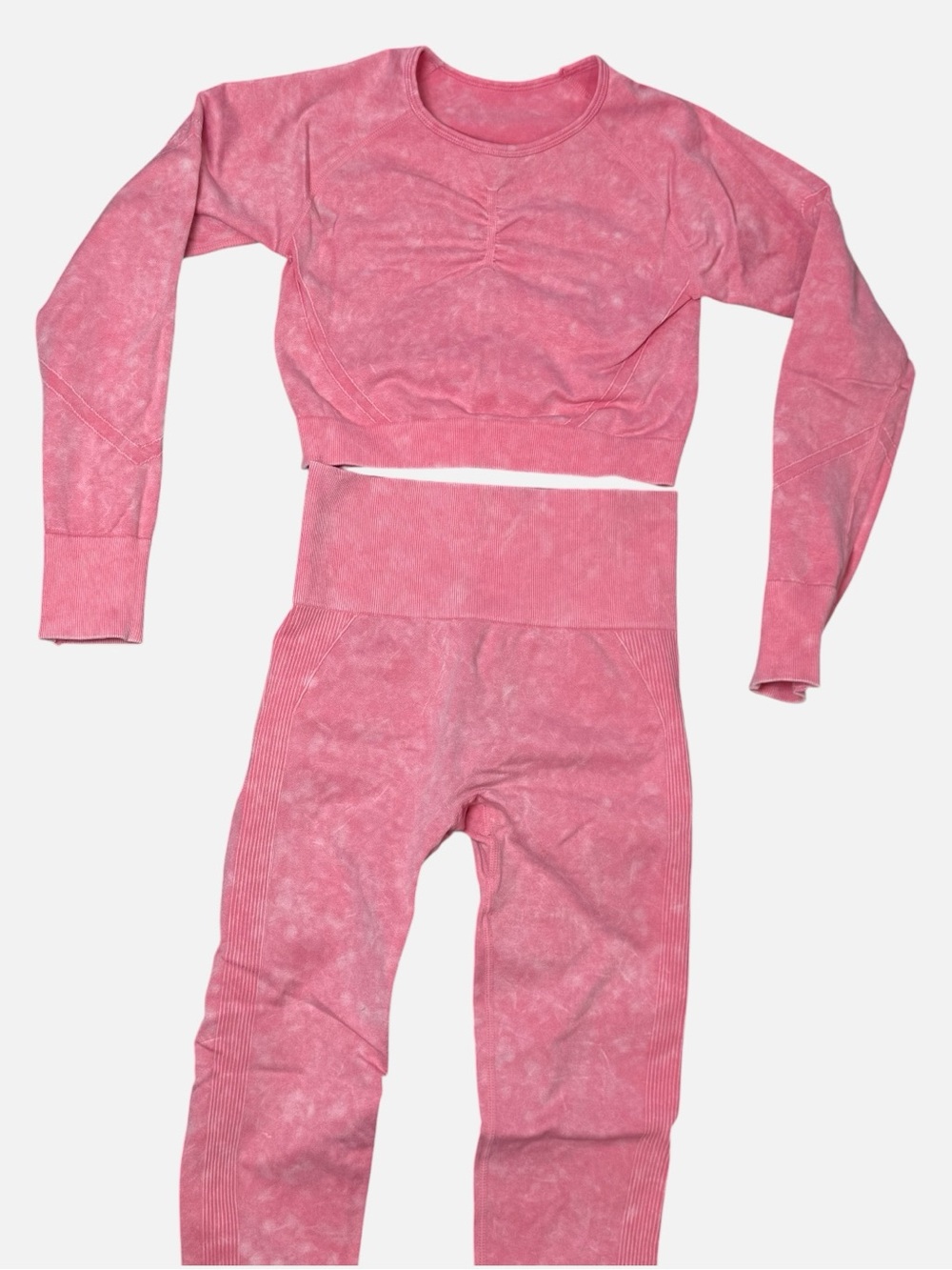Women’s Pink Seamless Activewear Gym Workout Set Size S - Picture 8 of 9